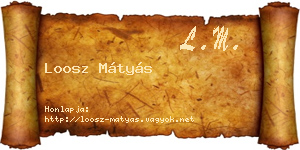Loosz Mátyás névjegykártya